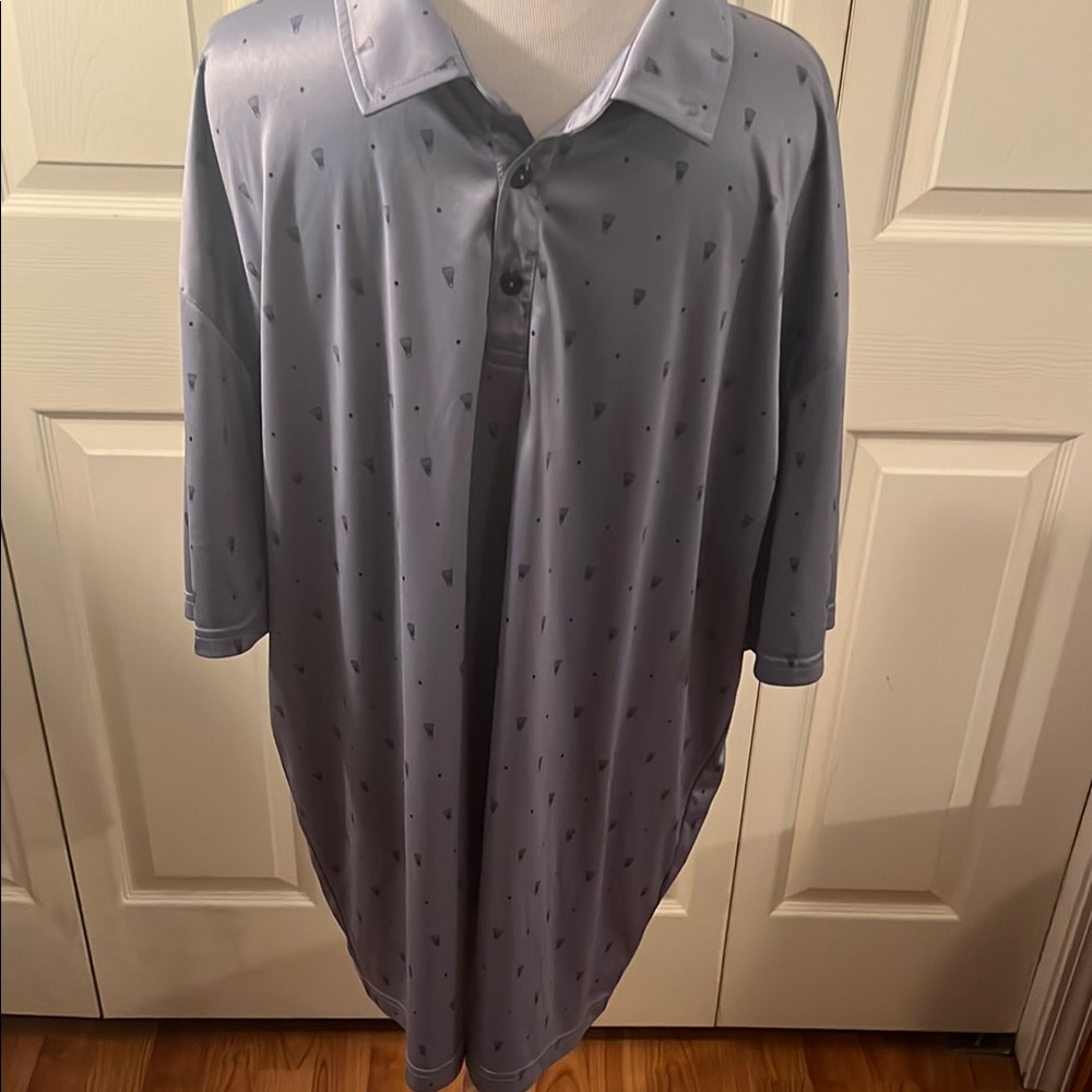 Swannies Gray Polo Shirt with Collared Neckline and 3/4 Sleeves- Badminton